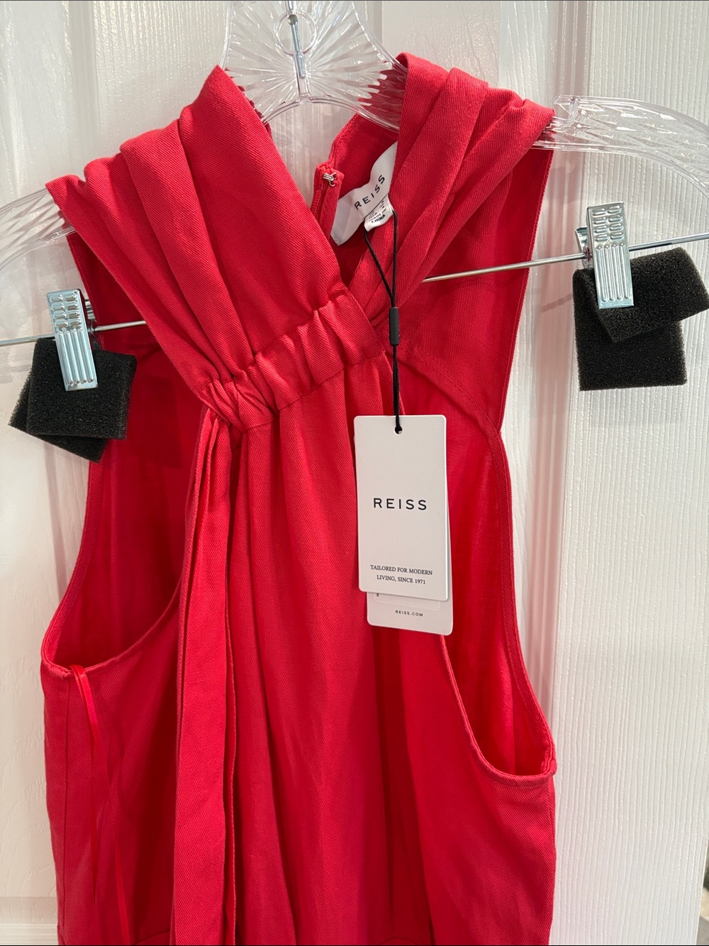 Reiss Vibrant Red Halter Maxi jumpsuit - Picture 2 of 3